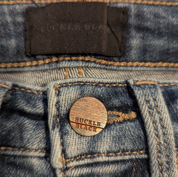 BUCKLE BLACK Distressed High Waisted Ankle Skinny Jeans Size 25 - Picture 4 of 8